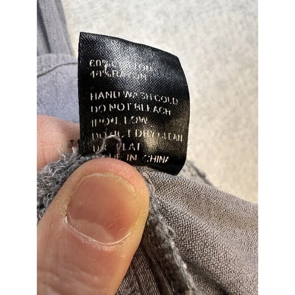 POL Women's Large Tank Gray with lace, peplum Boho summer Cottage Chic - Picture 3 of 7